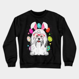 Lovely Havanese Dog Bunny Happy Easter's Day Crewneck Sweatshirt